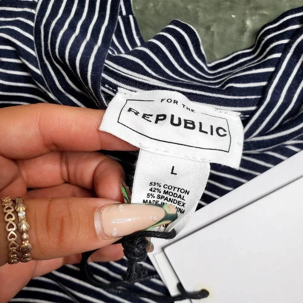 For The Republic Striped Mock Top‎